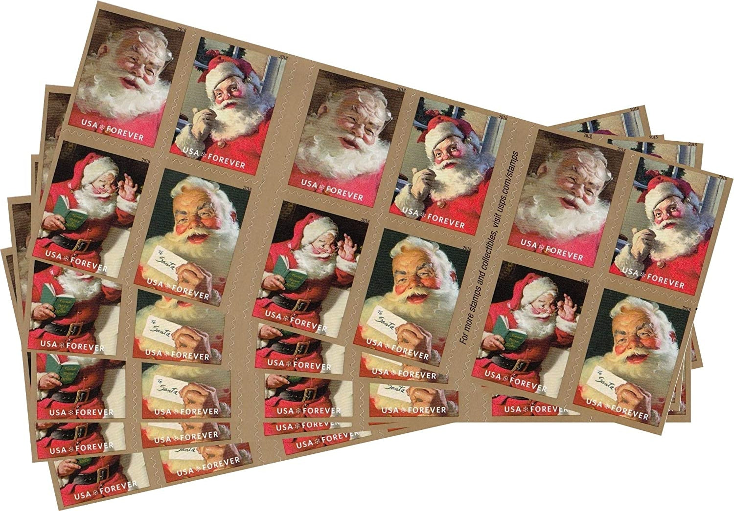 (2018) Sparkling Holidays Christmas Santa Forever Stamps