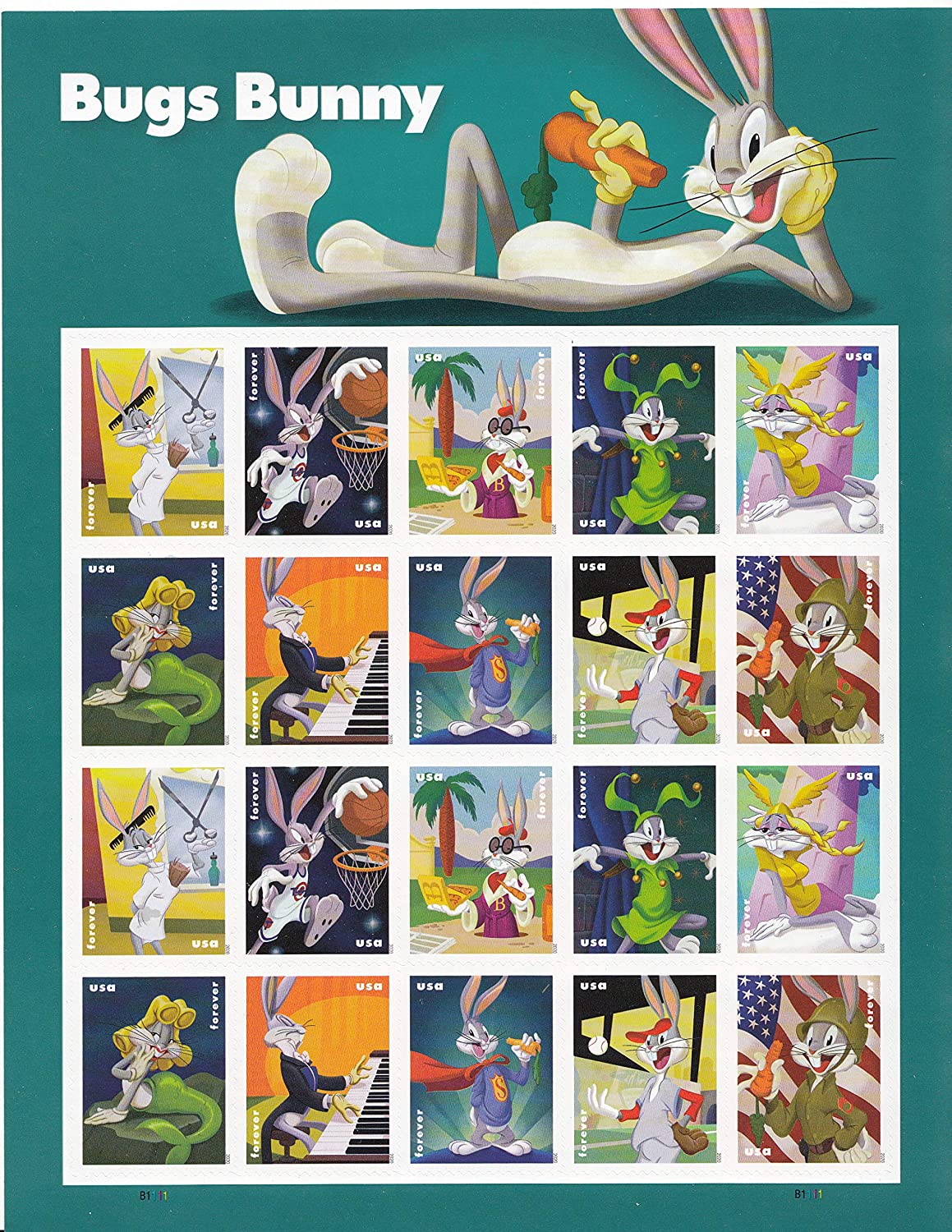 (2020) US Bugs Bunny Forever Postage Stamps