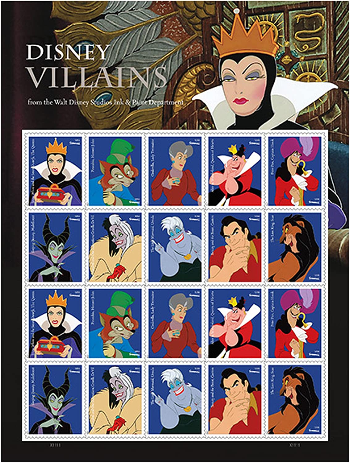 2017 US Walt Disney Villains Forever First Class Postage Stamps