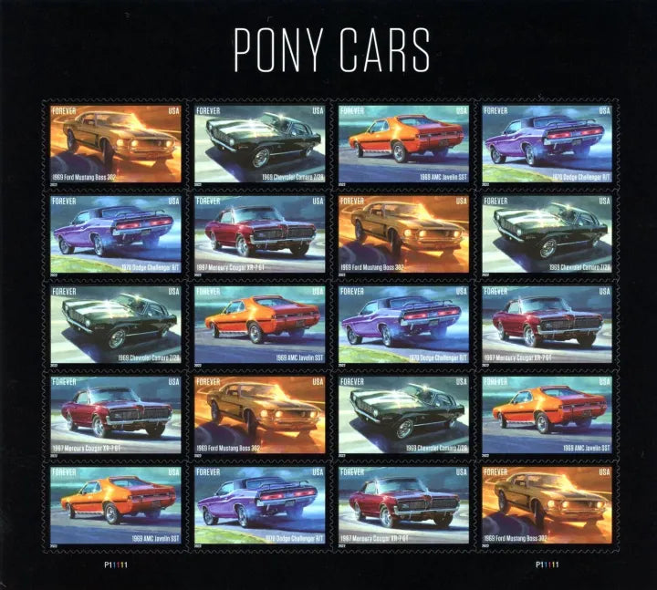 2022 US Pony Cars Stamps