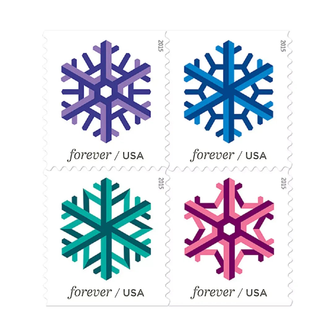 (2015) US Geometric Snowflakes Forever Postage Stamps