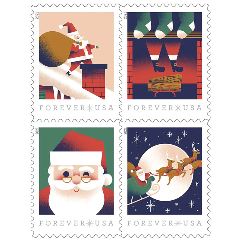 2021 US A Visit from St Nick Forever First Class Postage Stamps