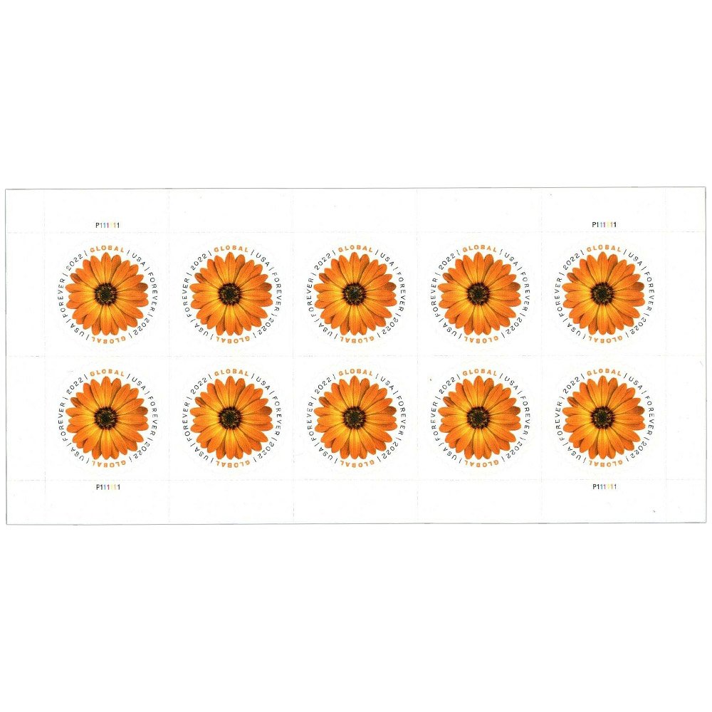 (2022) Global Forever International Mail African Daisy Postage Stamps