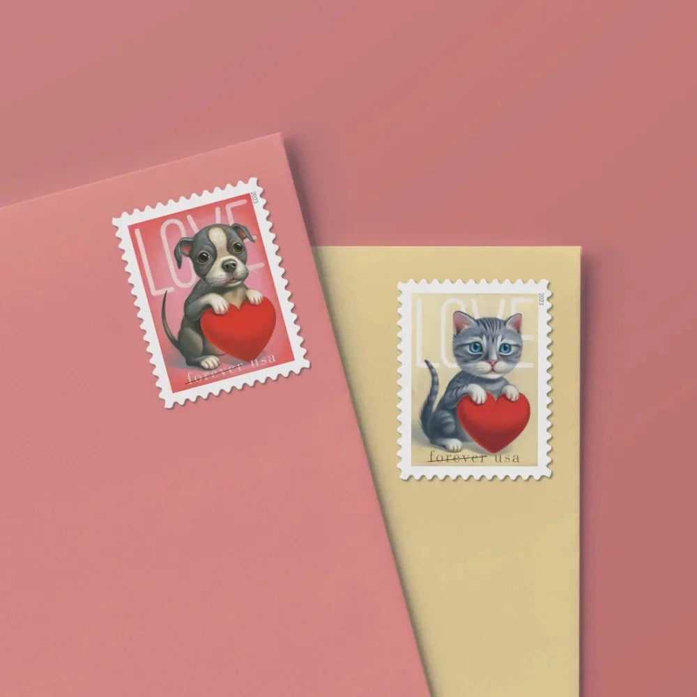 (2023) Cat and Dog Love Forever Stamps