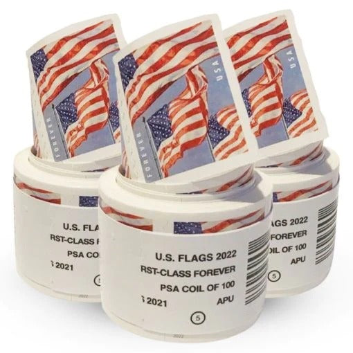 (2022) US Forever American Flag Stamps Rolls