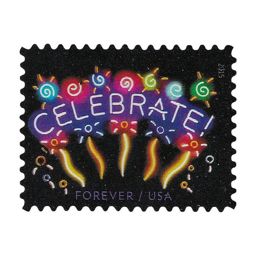 (2011) US Neon Celebrate! Forever Stamps