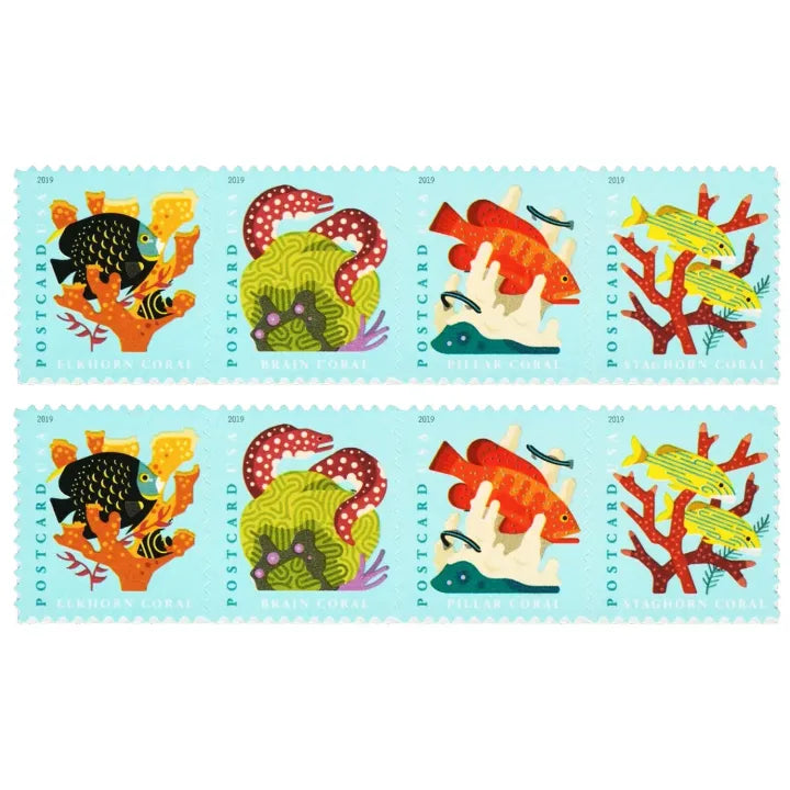 (2019) Coral Reefs Postcard First Class Forever Postage Stamps