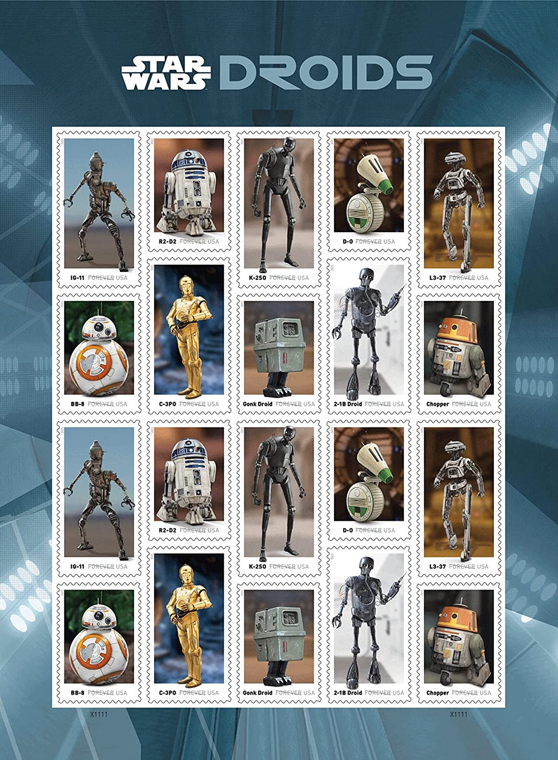 2021 Star Wars Droids Forever Postage Stamps