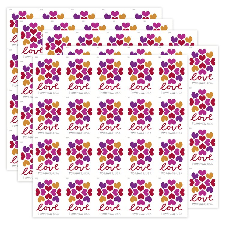 (2019) Hearts Blossom Love Forever Stamps