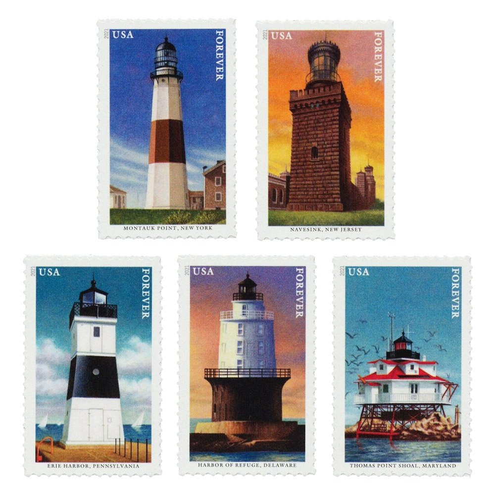 (2021) US Mid Atlantic Lighthouses Forever Postage Stamps