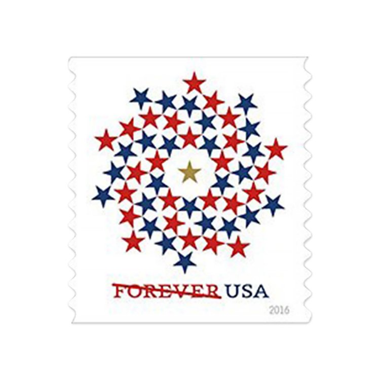 (2016) US Stars Red & Blue Forever Stamps