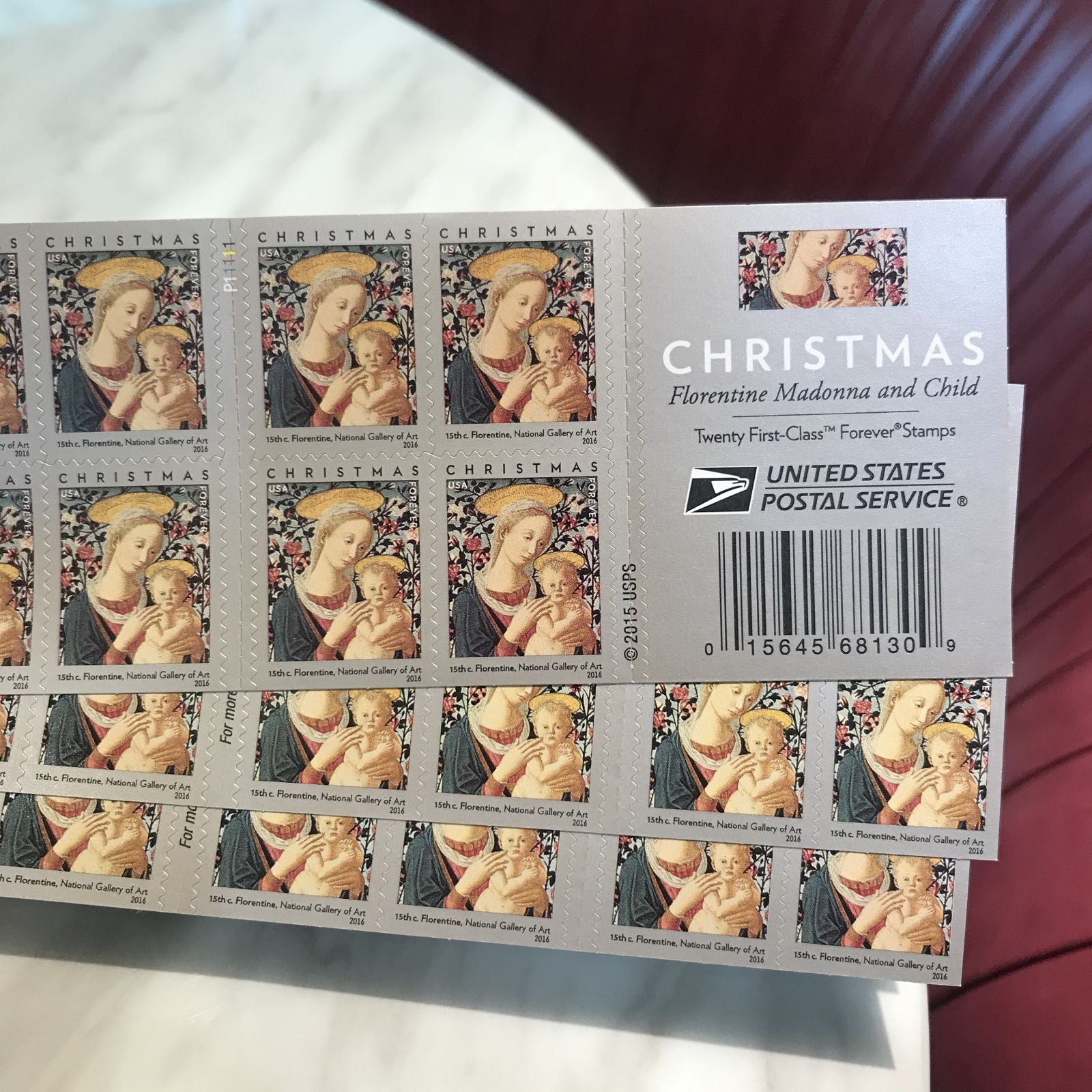 (2016) US Florentine Madonna and Child Forever Stamps