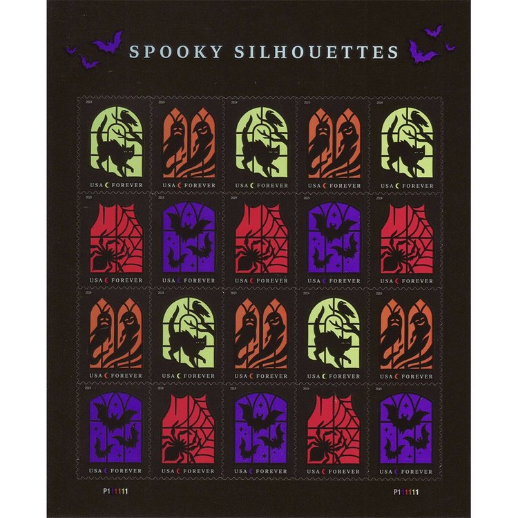 (2019) Spooky Silhouettes Framed Forever Stamps