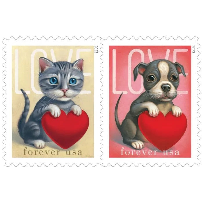(2023) Cat and Dog Love Forever Stamps