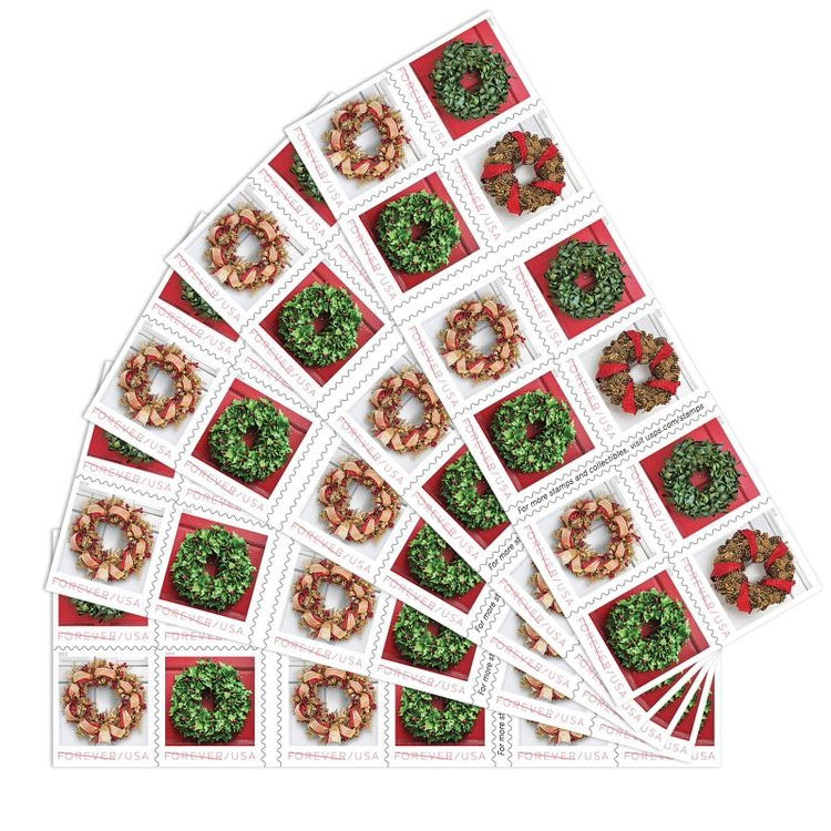 (2019) Christmas Tradition Celebration Holiday Wreaths Forever Stamps