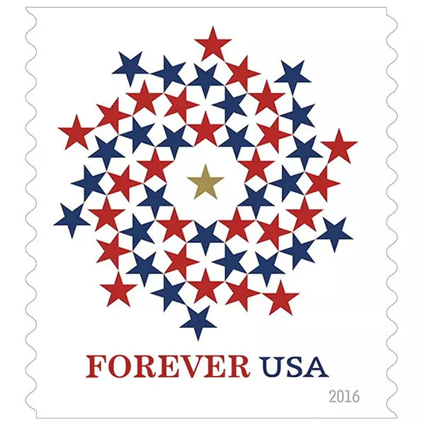 (2016) US Stars Red & Blue Forever Stamps
