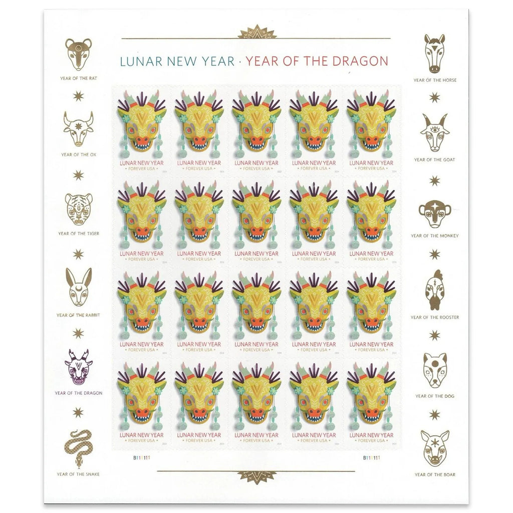 2024 Lunar New Year Stamps - the Year of the Dragon