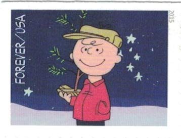 2015 US Charlie Brown Xmas Pane of 20 Forever Postage Stamps