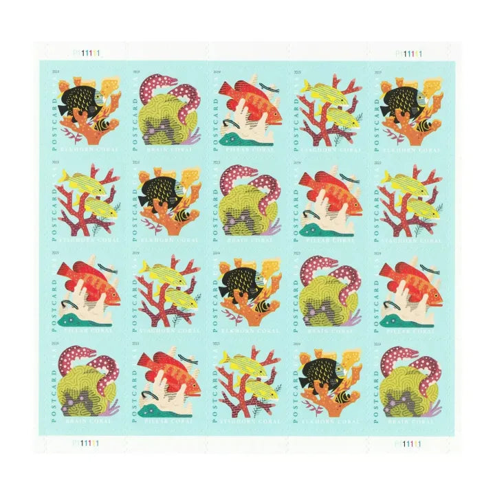 (2019) Coral Reefs Postcard First Class Forever Postage Stamps