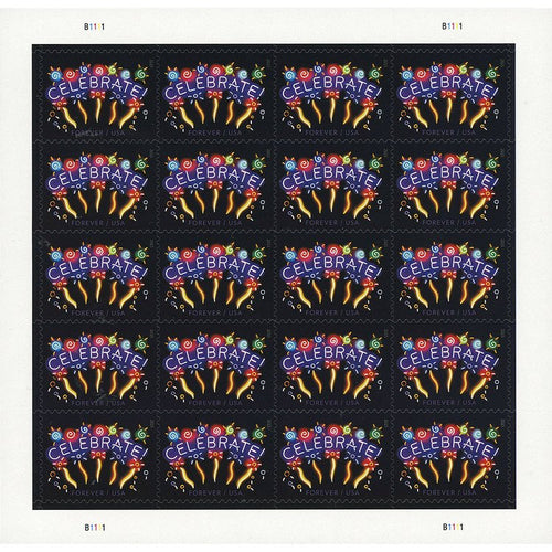 (2011) US Neon Celebrate! Forever Stamps