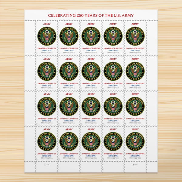 U.S. Army 250th Stamps Sheet of 20